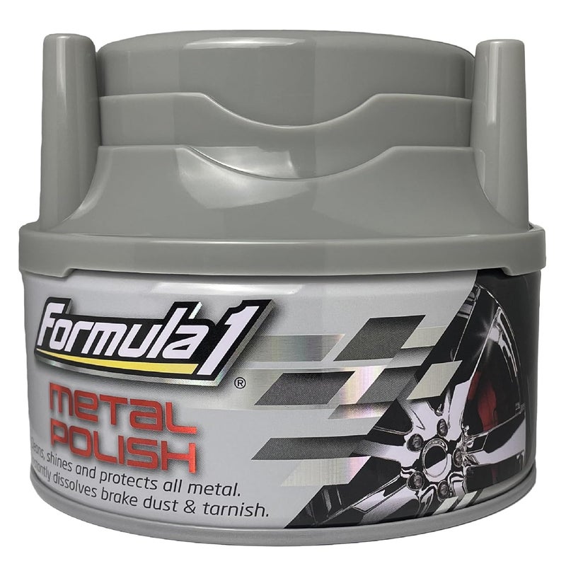 Formula 1 منظف المعادن، منظف العجلات لاستعادة اللمعان للحواف، الشوايات، العوادم، وأكثر، ملمع للكروم، الألمنيوم، والأسطح الفولاذية، منظف سيارات للتفاصيل، 10 أونصات - Image 1